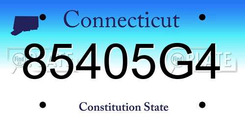 85405G4 Connecticut License Plate