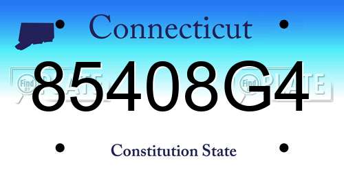 85408G4 Connecticut License Plate