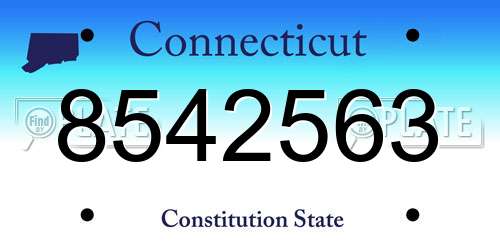 8542563 Connecticut License Plate