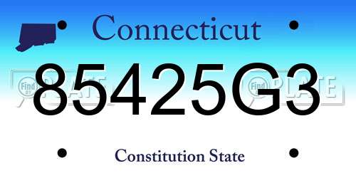 85425G3 Connecticut License Plate