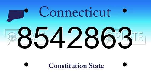 8542863 Connecticut License Plate