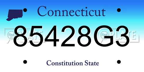 85428G3 Connecticut License Plate
