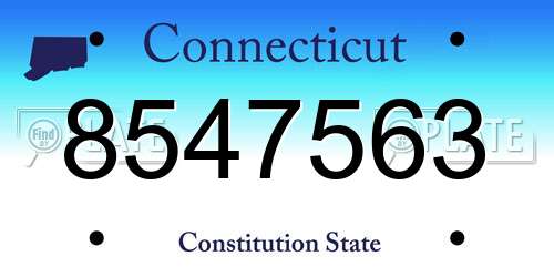 8547563 Connecticut License Plate