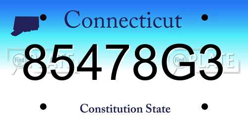 85478G3 Connecticut License Plate