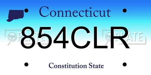 854CLR Connecticut License Plate