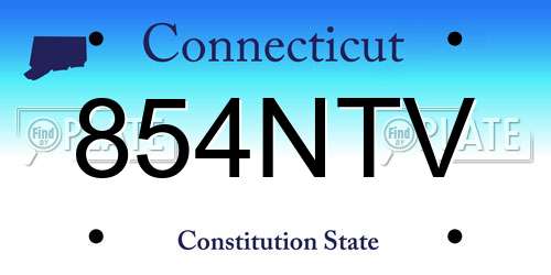 854NTV Connecticut License Plate