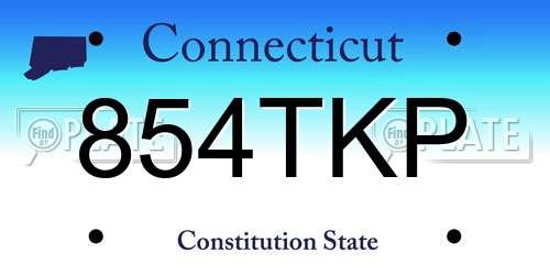 854TKP Connecticut License Plate