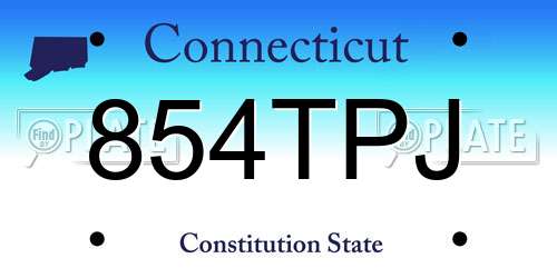 854TPJ Connecticut License Plate