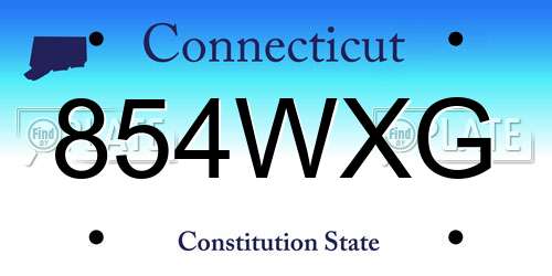 854WXG Connecticut License Plate
