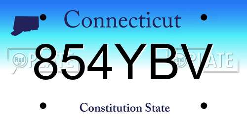 854YBV Connecticut License Plate