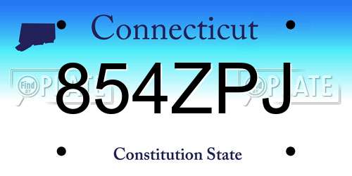 854ZPJ Connecticut License Plate