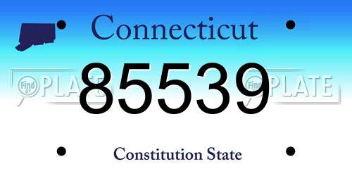 85539 Connecticut License Plate