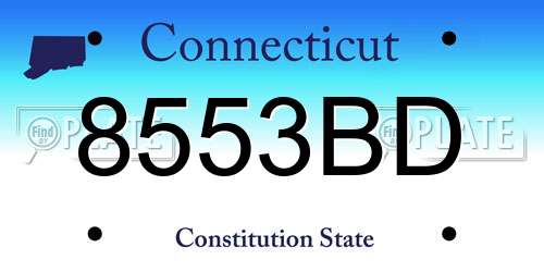 8553BD Connecticut License Plate