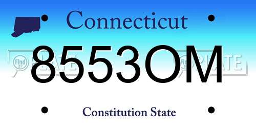 8553OM Connecticut License Plate
