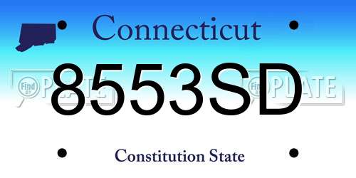 8553SD Connecticut License Plate