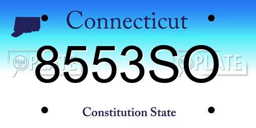 8553SO Connecticut License Plate