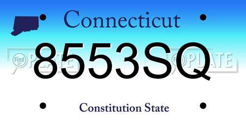 8553SQ Connecticut License Plate