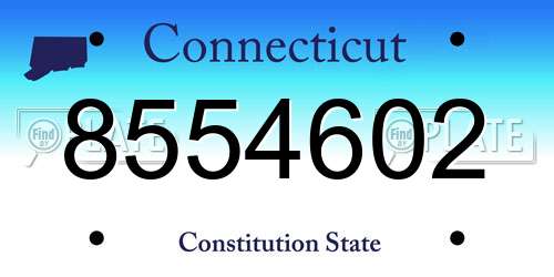 8554602 Connecticut License Plate