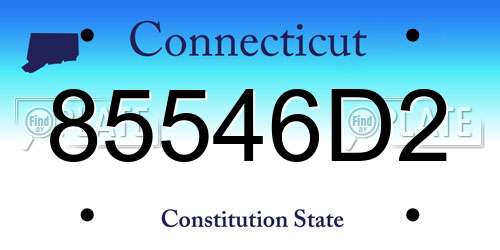 85546D2 Connecticut License Plate