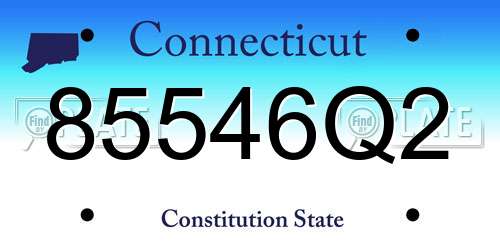 85546Q2 Connecticut License Plate