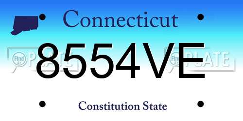 8554VE Connecticut License Plate