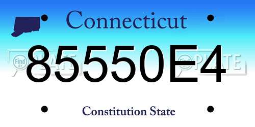 85550E4 Connecticut License Plate