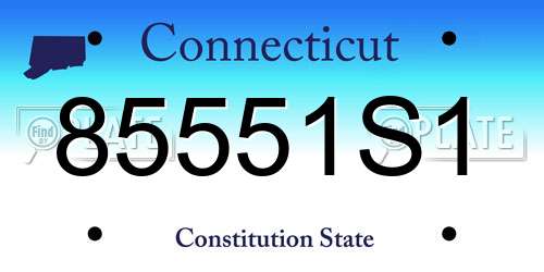 85551S1 Connecticut License Plate