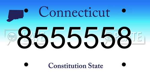 8555558 Connecticut License Plate