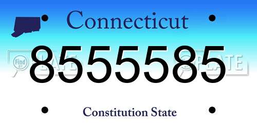 8555585 Connecticut License Plate