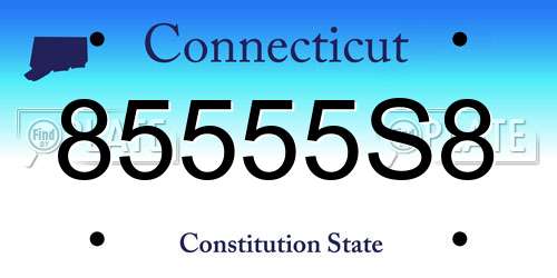 85555S8 Connecticut License Plate