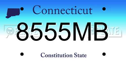 8555MB Connecticut License Plate