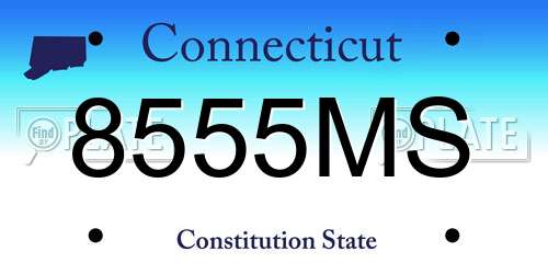 8555MS Connecticut License Plate