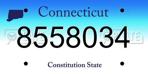 8558034 Connecticut License Plate