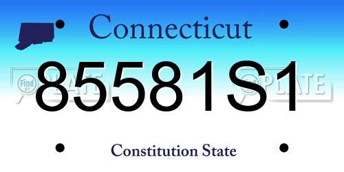 85581S1 Connecticut License Plate