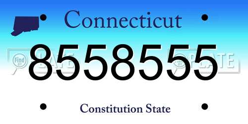 8558555 Connecticut License Plate