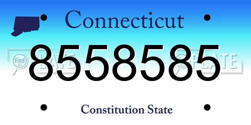 8558585 Connecticut License Plate