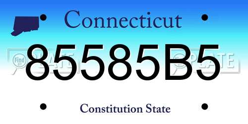 85585B5 Connecticut License Plate