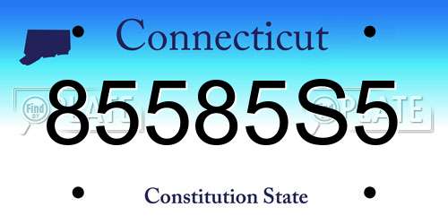 85585S5 Connecticut License Plate