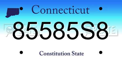 85585S8 Connecticut License Plate