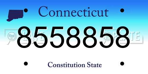 8558858 Connecticut License Plate