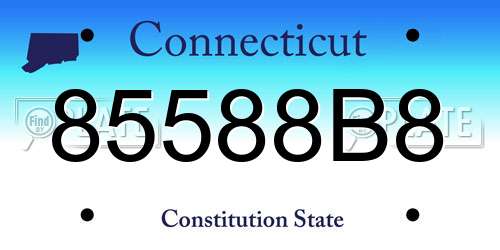 85588B8 Connecticut License Plate