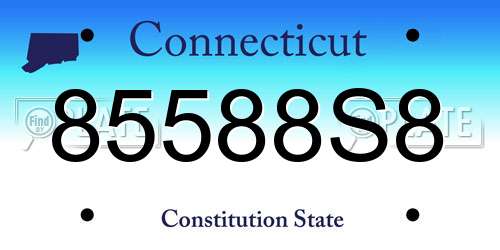 85588S8 Connecticut License Plate