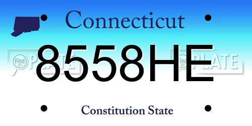 8558HE Connecticut License Plate