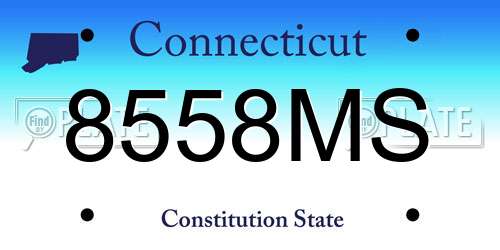 8558MS Connecticut License Plate