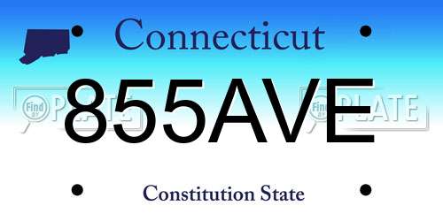 855AVE Connecticut License Plate