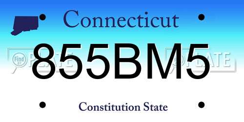 855BM5 Connecticut License Plate