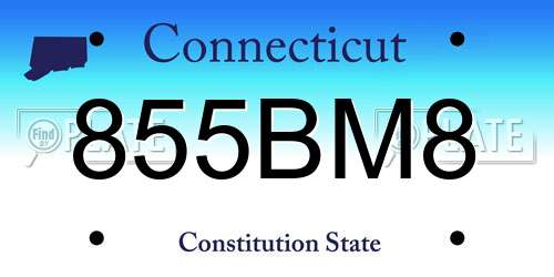 855BM8 Connecticut License Plate