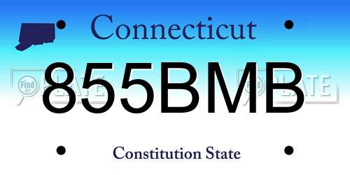 855BMB Connecticut License Plate