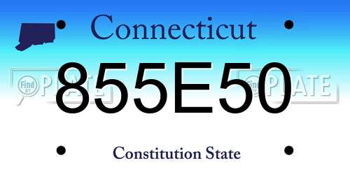 855E50 Connecticut License Plate