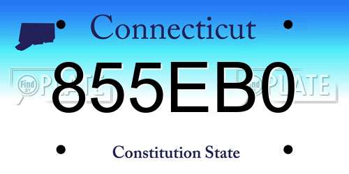 855EB0 Connecticut License Plate
